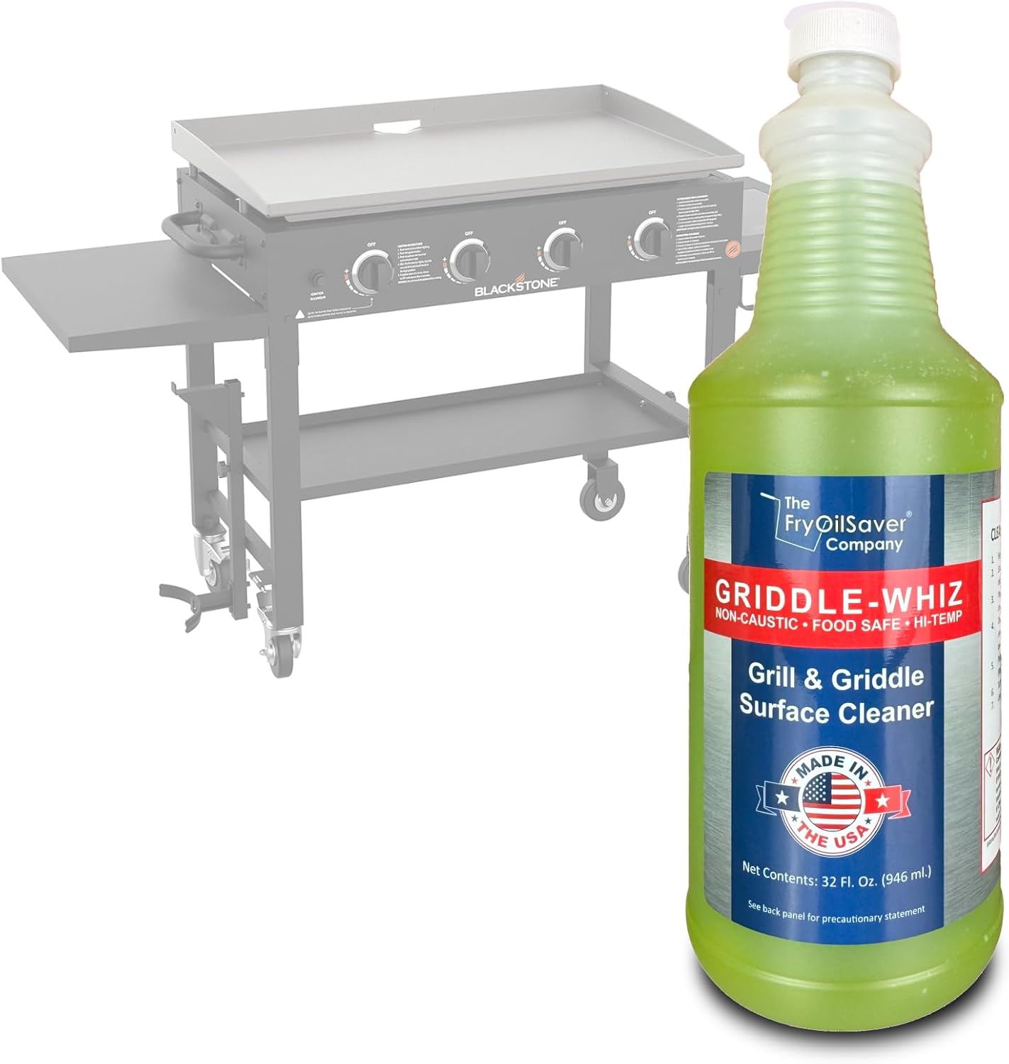 Griddle-Whiz Grill & Griddle Cleaner | Removes Grease, Food Residue, Burnt On Organics | Non-Toxic