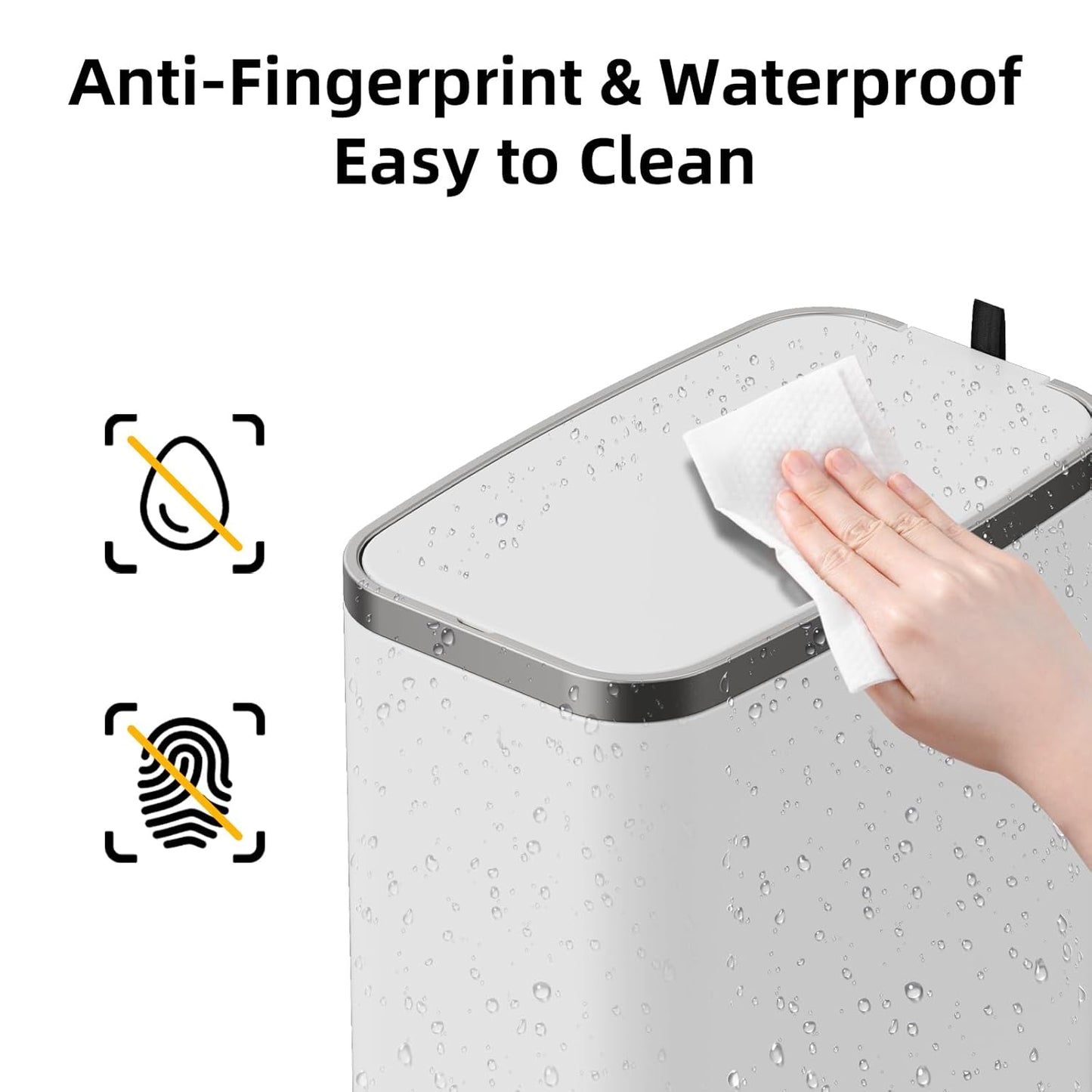 Stainless Steel Bathroom Trash Can with Lid Soft Close,1.6 Gallon Slim Garbage can,Small Metal Step