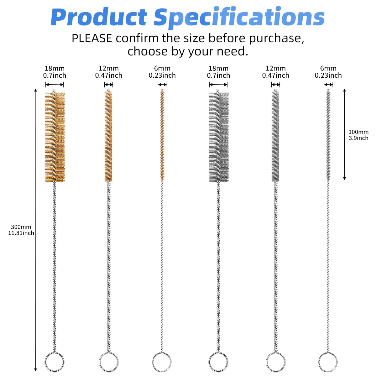 7 PCS Wire Brush Set, Brass Wire Brush and Stiff Bristle Metal Brush with Handle, Heavy Duty