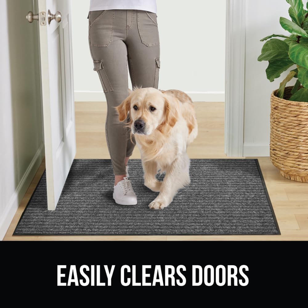 GORILLA GRIP Traffic Guard Door Mat, 2 Pack, Heavy Duty Waterproof Doormat, Commercial Office Space