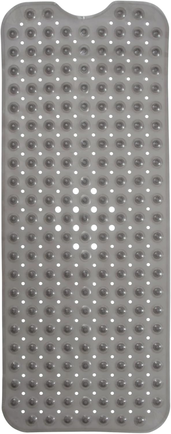 ENKOSI Bathtub Mat – 40 x 16 Inch Extra Long Non Slip Shower Mat – Anti Slip Grey Bath Mat with