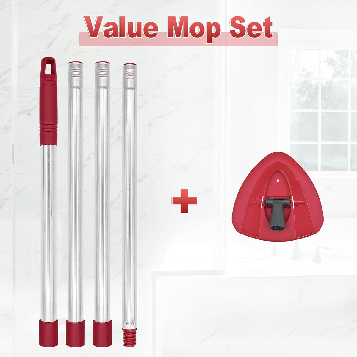Mop Handle for Ocedar, Mop Handle for O Cedar, Spin Mops Replacement Stick and Base for Ocedar
