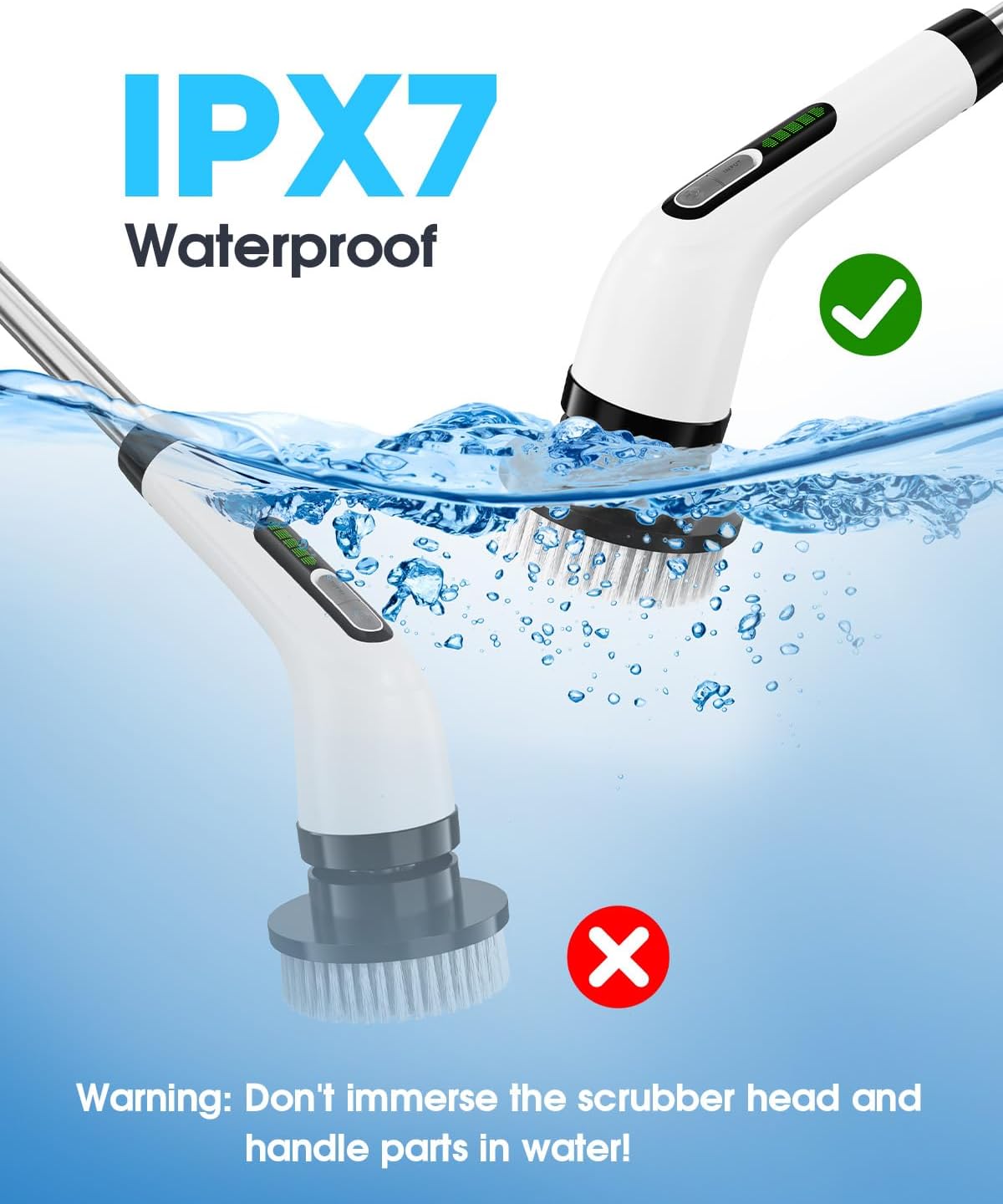 Electric Spin Scrubber for Cleaning Bathroom: Cordless Power Shower Scrubber - Electric Cleaning