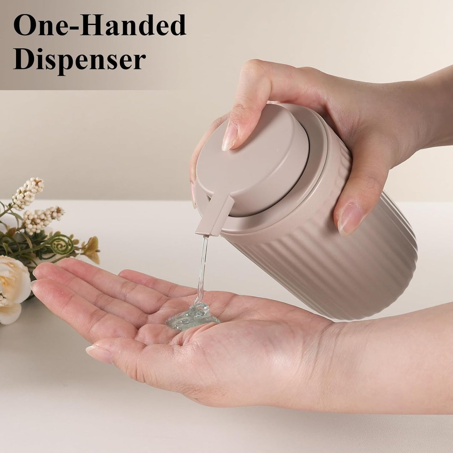 BosilunLife Dish Hand Soap Dispenser - Khaki Liquid Pump Soap Dispenser for Bathroom Decro 12oz