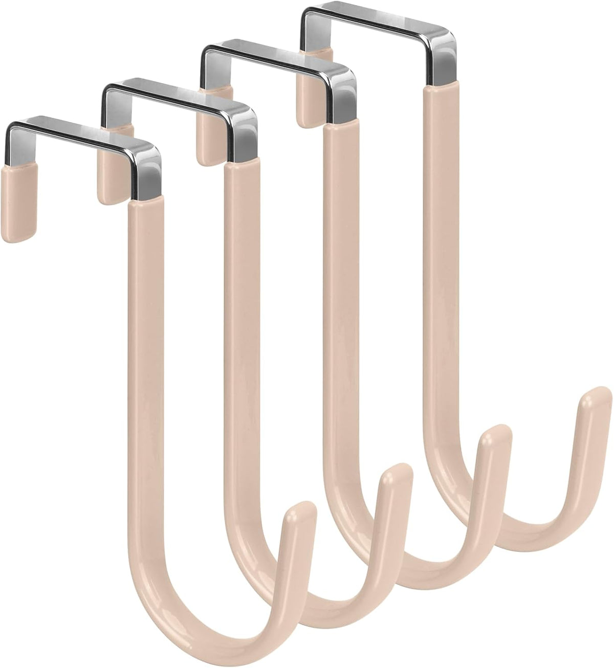 FYY Over The Door Hooks, 4 Pack Door Hangers Hooks with Rubber Prevent Scratches Heavy Duty