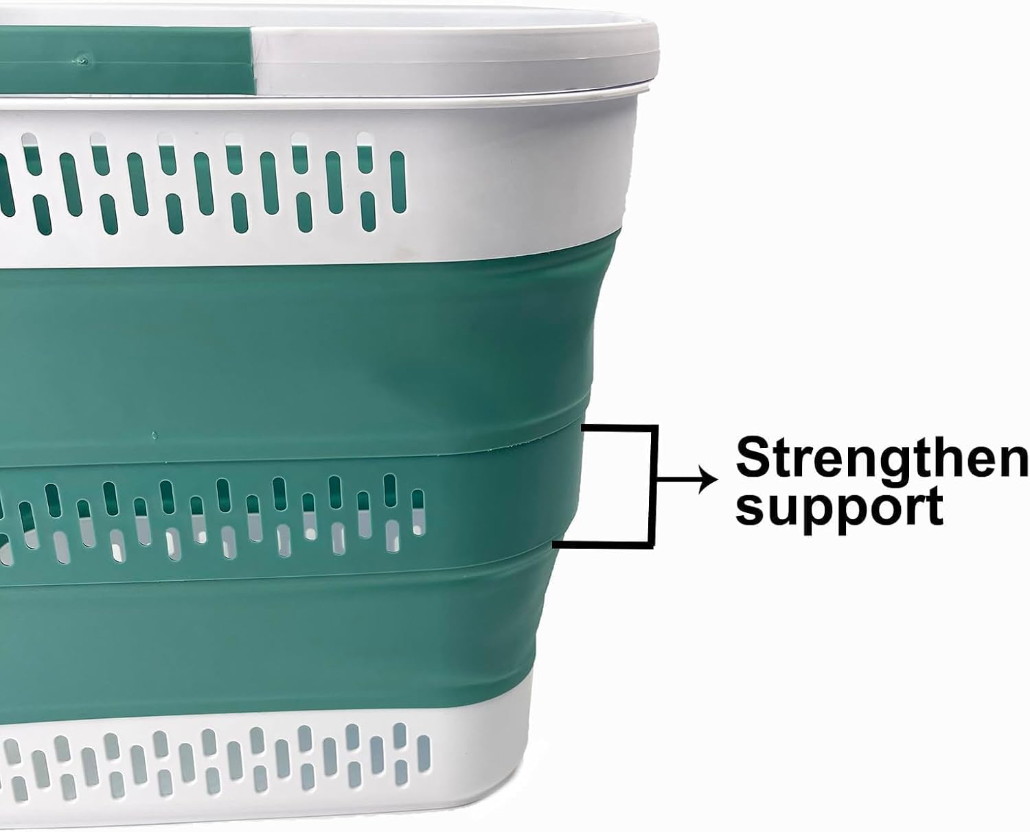 SAMMART 40L (10.5 Gallon) Collapsible Plastic Laundry Basket with Handles - Foldable Pop Up Storage