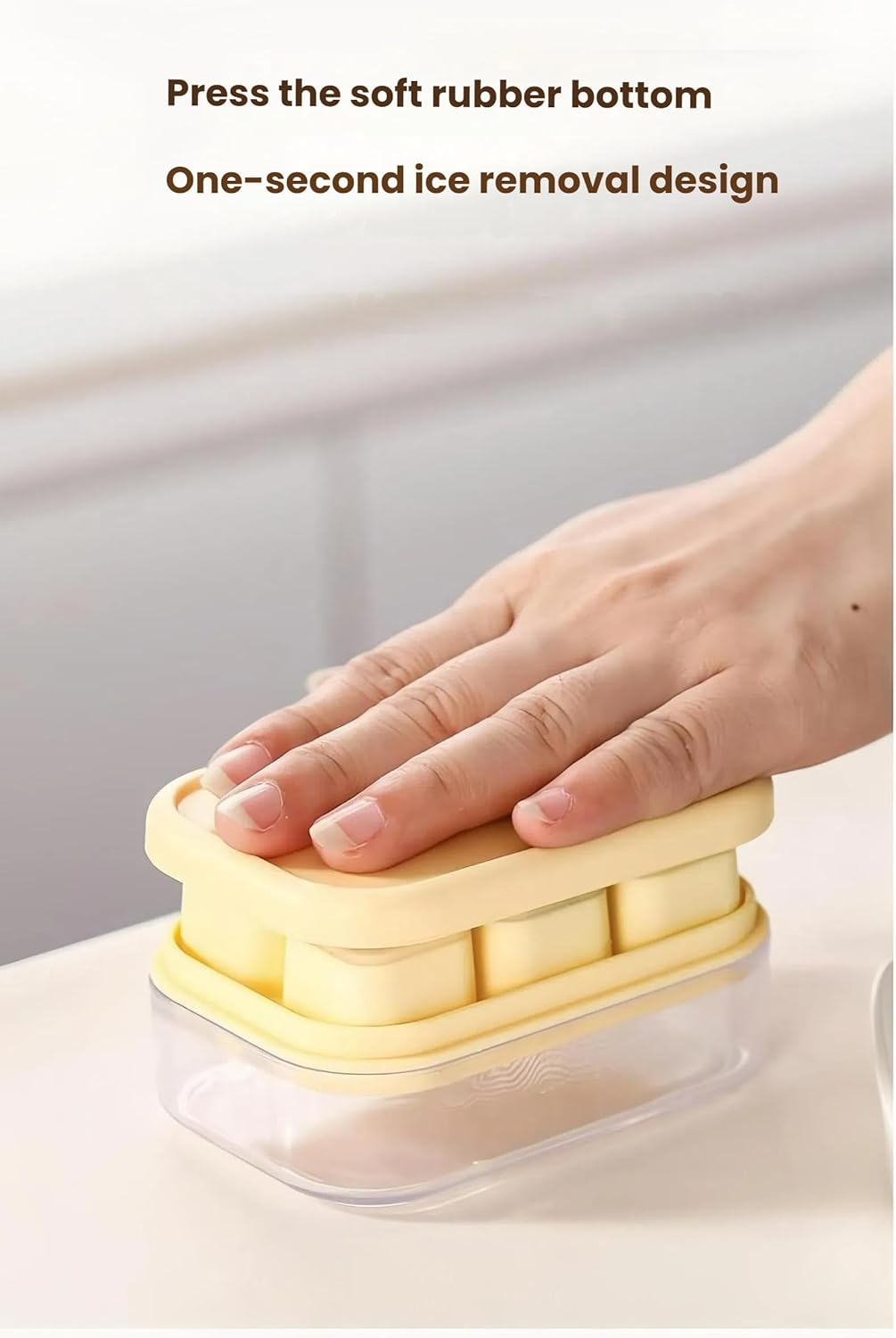 3-pack mini ice cube tray with lid and bin - 6-cubes each,easy remove and stackable, small ice cube
