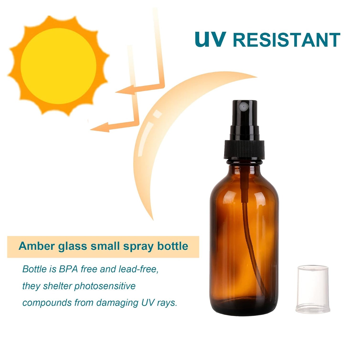 Amber Glass Small Spray Bottle 2 oz 48 Packs,Fine Mist Sprayer Small Clear Bottles,Refillable