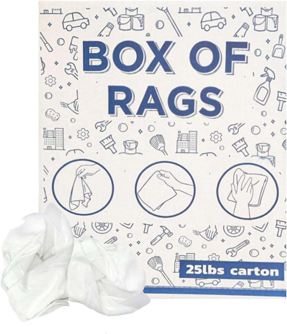 Recycled White Sheeting Cleaning Rags (600 lbs. Pallet 24x25 lbs. Box) – Lint Free White Cotton
