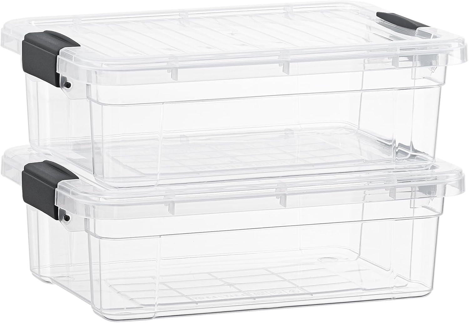 Superio Clear Storage Boxes with Lids, 1.27 Quart Plastic Container Bins for Organizing, Stackable
