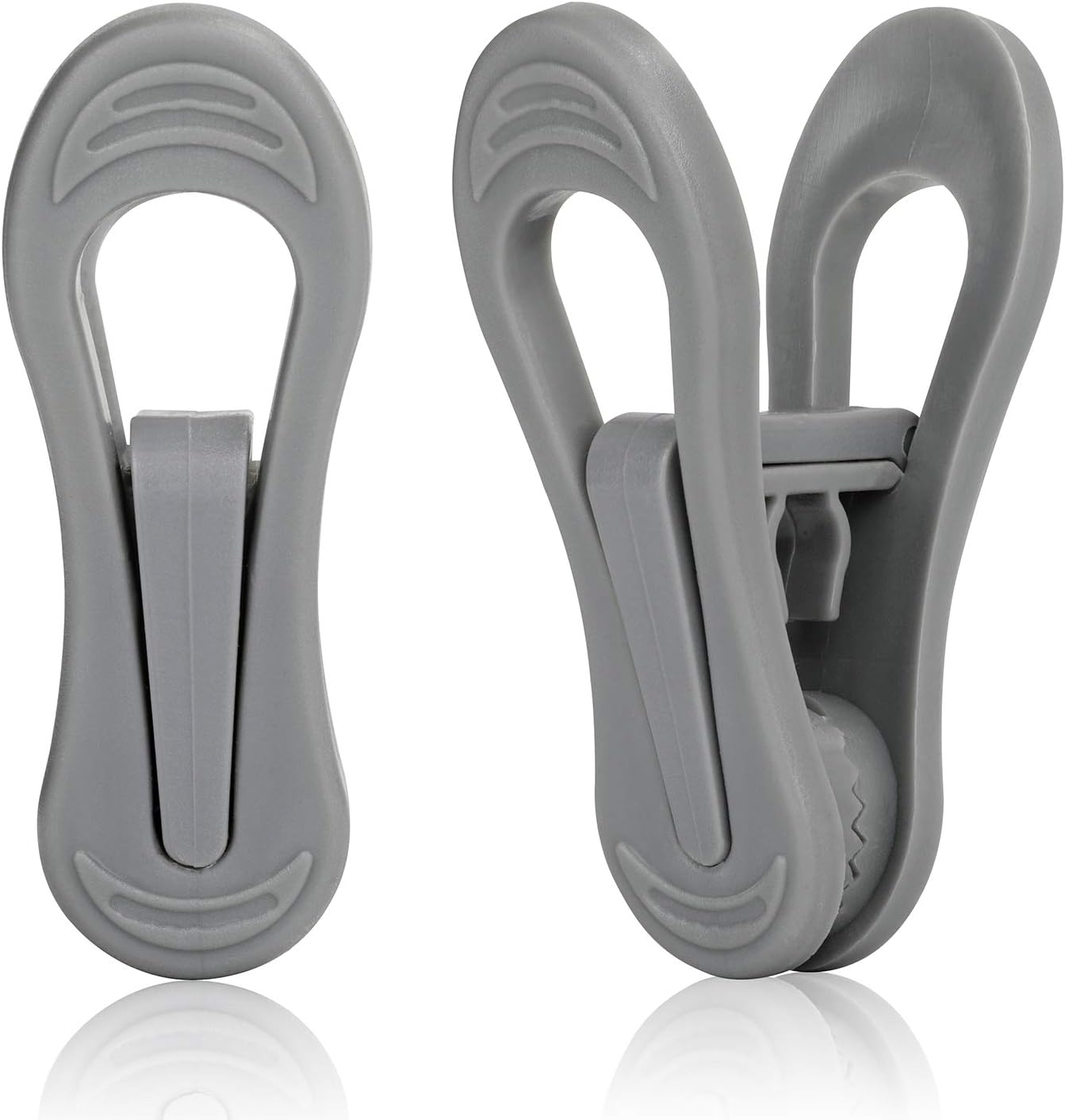 Tinfol 24pc Grey Plastic Hanger Clips, Strong Pinch Grip Finger Clips for Plastic Clothes Hangers