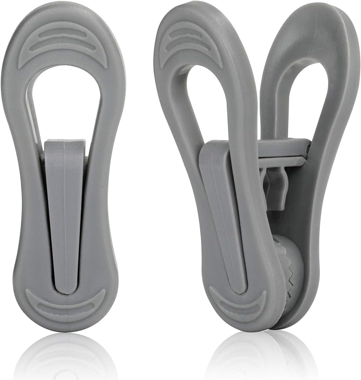 Tinfol 24pc Grey Plastic Hanger Clips, Strong Pinch Grip Finger Clips for Plastic Clothes Hangers