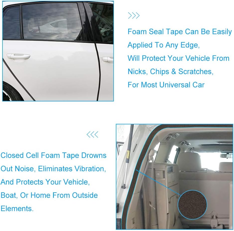 2 Rolls Foam Seal Tape for Door Window Insulation, Soundproof and Shockproof Foam Adhensive Strip