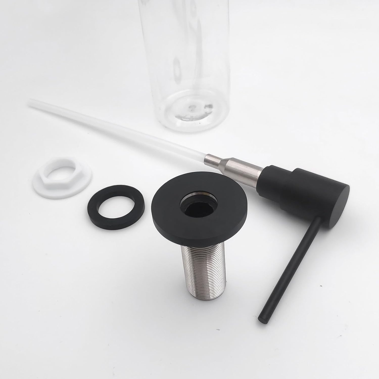 Matte Black All Brass Soap Dispenser for Kitchen Sink Countertop Sink Soap Dispenser 17 OZ Bottle