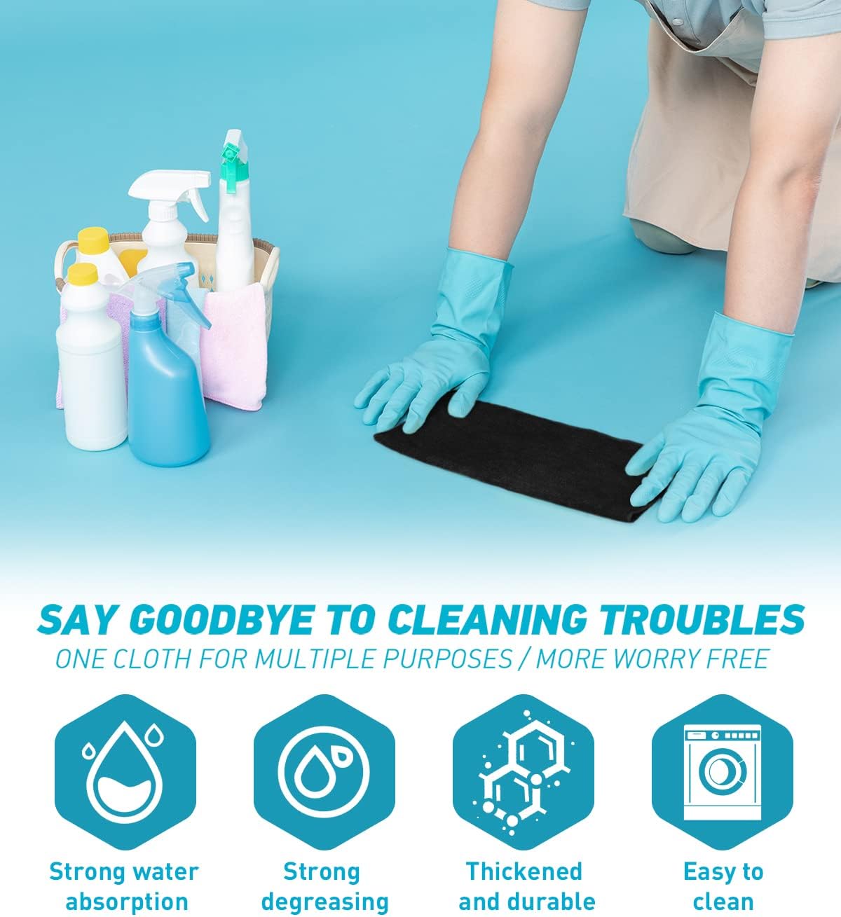 Microfiber Cleaning Cloth-24Pcs (13x13 inch) Ultra Soft Highly Absorbent Rags for