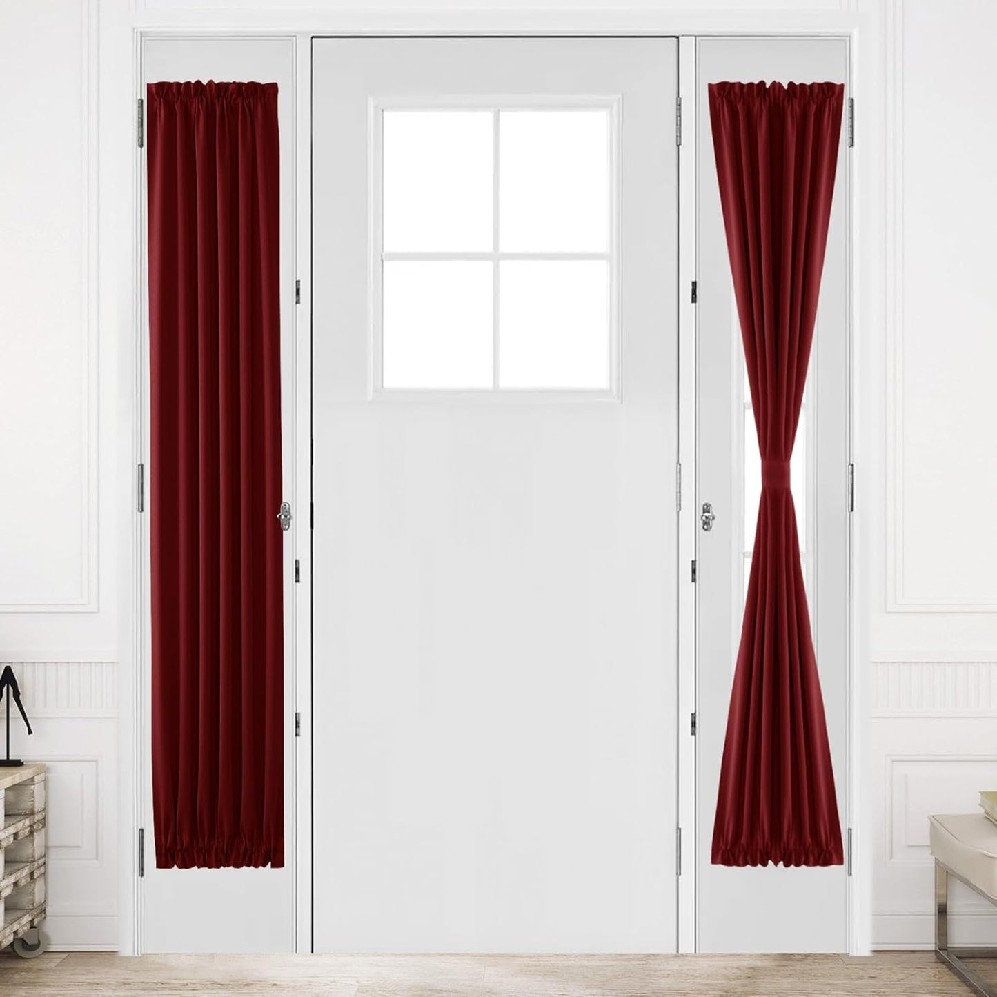 DWCN French Door Curtains – Rod Pocket Thermal Blackout Curtain for Doors with Glass Window