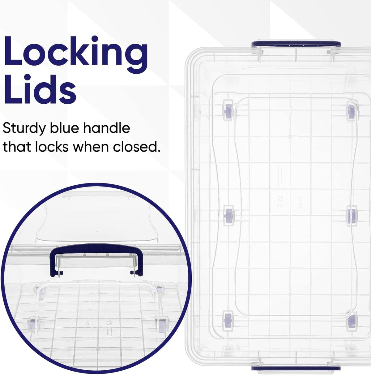 Superio Storage Bins with Lids, Clear Plastic Containers for Organizing, Stackable Totes, BPA Free