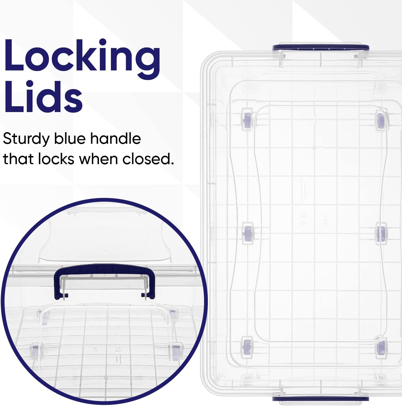Superio Storage Bins with Lids, Clear Plastic Containers for Organizing, Stackable Totes, BPA Free