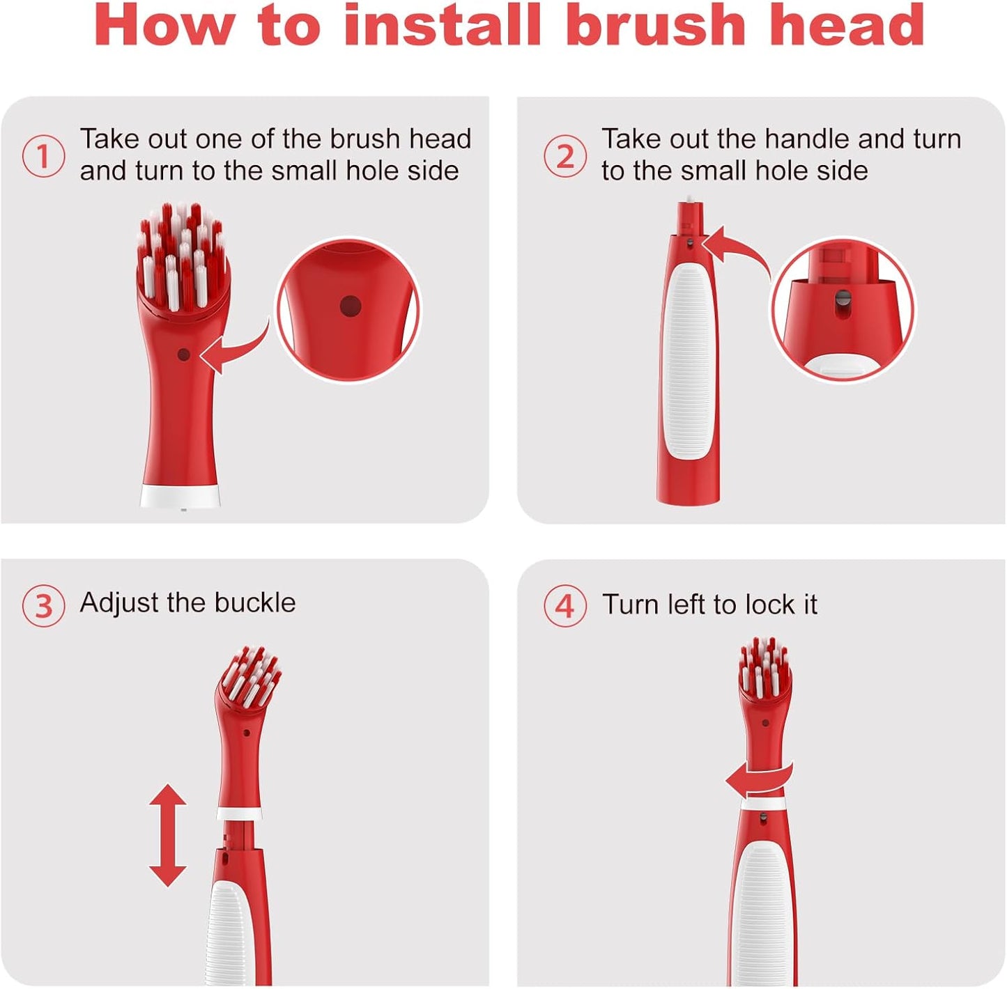 Rechargeable Electric Cleaning Brush with 4 in 1 Multiple Brush Heads and USB Cable, Indoor