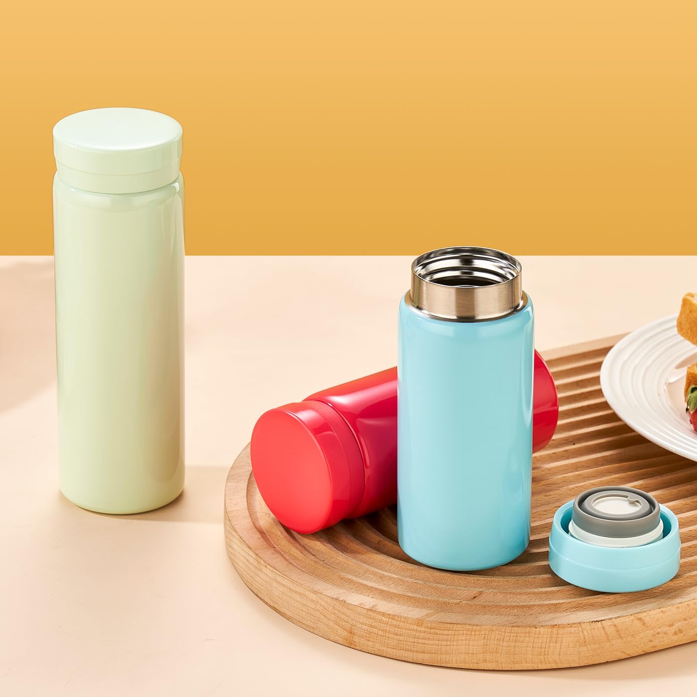 10oz Mini Water Bottle Stainless Steel Thermos Small Flask - Insulated Vacuum, Leak Proof, Keeps