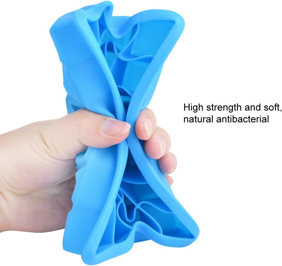 Ice Cube Tray, Silicone Square Ice Trays Easy Release Stackable Ice Cube Mold with Removable Lid
