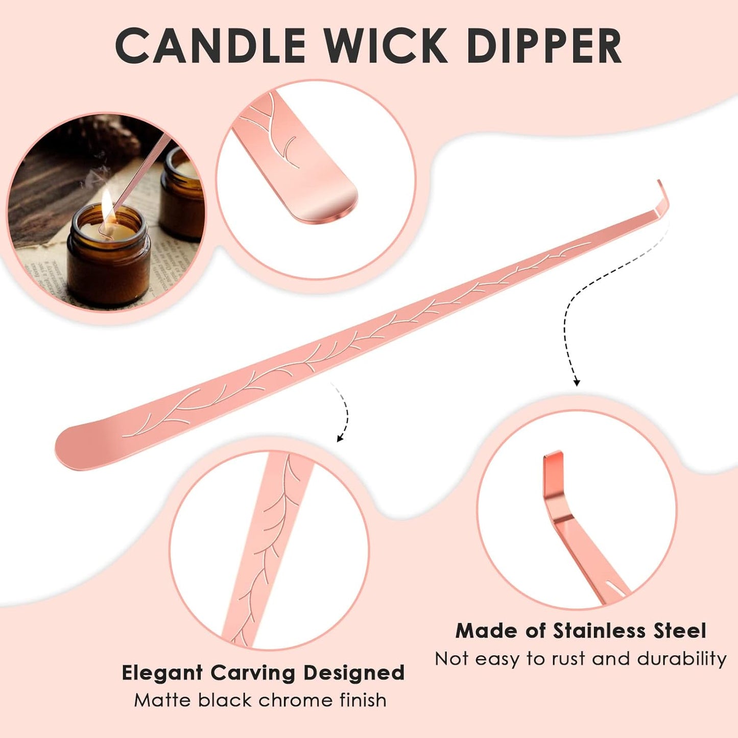 6 in 1 Candle Accessory Set,Candle Wick Trimmer Cutter,Candle Wick Dipper,Candle Wick Snuffer