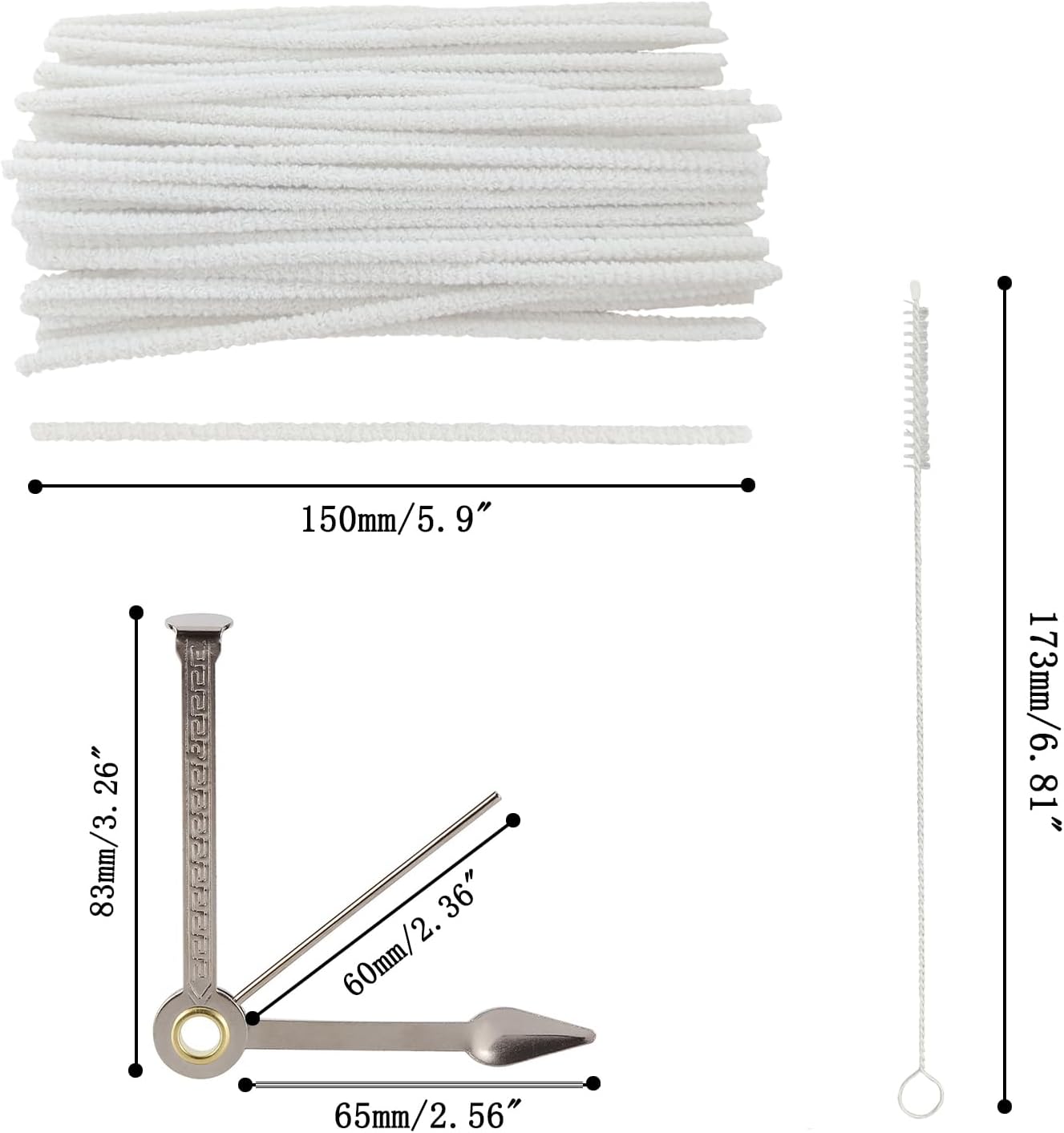 WAFJAMF Multifunctional Pipe Cleaning Kit,50 Pieces of Cleaning Strip 1 Pcs 3-in-1 Pipe Tamper