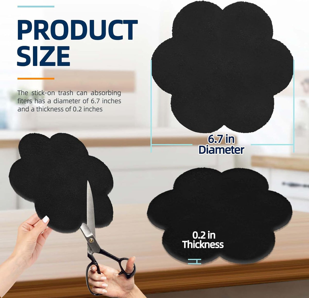 Trash Can Odor Absorbing Filters: Activated Charcoal Deodorizer Sheet for Kitchen Trash Can