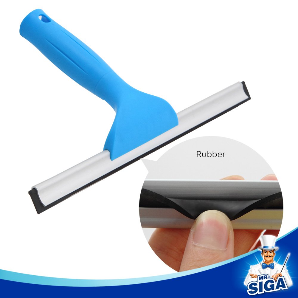 MR.SIGA Professional Window Squeegee & Microfiber Window Scrubber, 10 inch