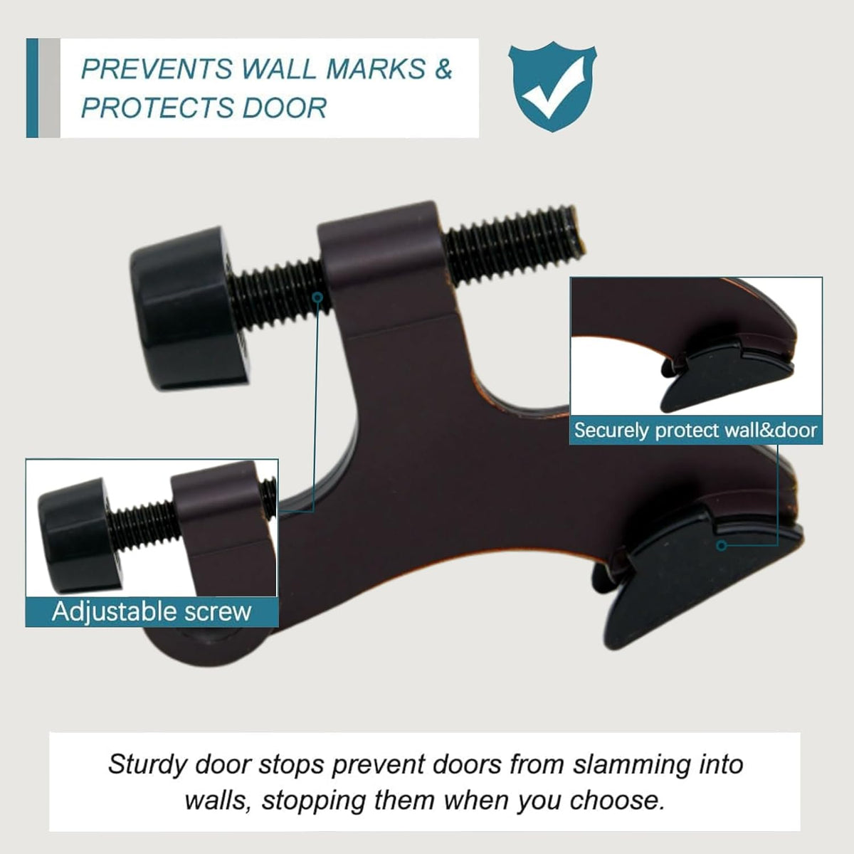 8 Pack Hinge Pin Oil Rubbed Bronze Door Stopper, Adjustable Heavy Duty Hinge Pin Door Stop with Oil