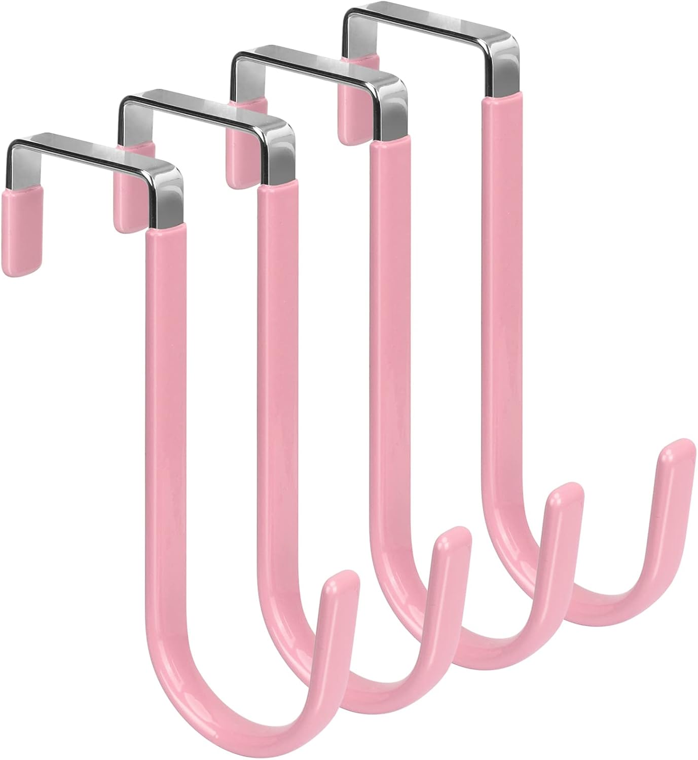 FYY Over The Door Hooks, 4 Pack Door Hangers Hooks with Rubber Prevent Scratches Heavy Duty