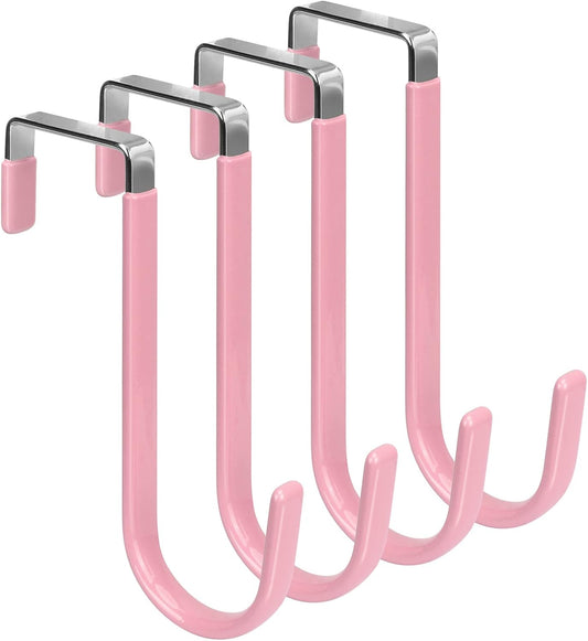 FYY Over The Door Hooks, 4 Pack Door Hangers Hooks with Rubber Prevent Scratches Heavy Duty