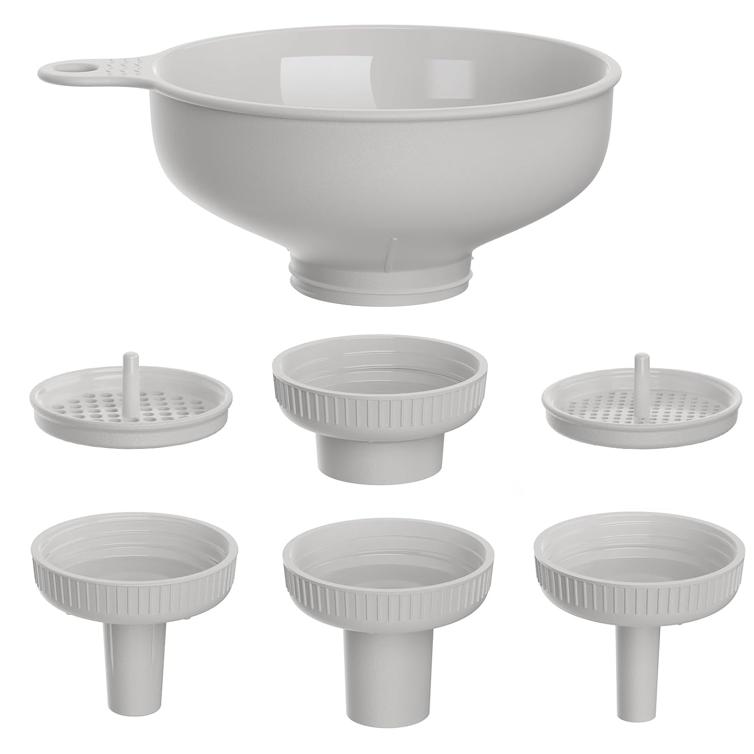 Wide Mouth Kitchen Funnel, Food Grade Plastic Cooking Canning Funnel with 4 Sizes Spouts for