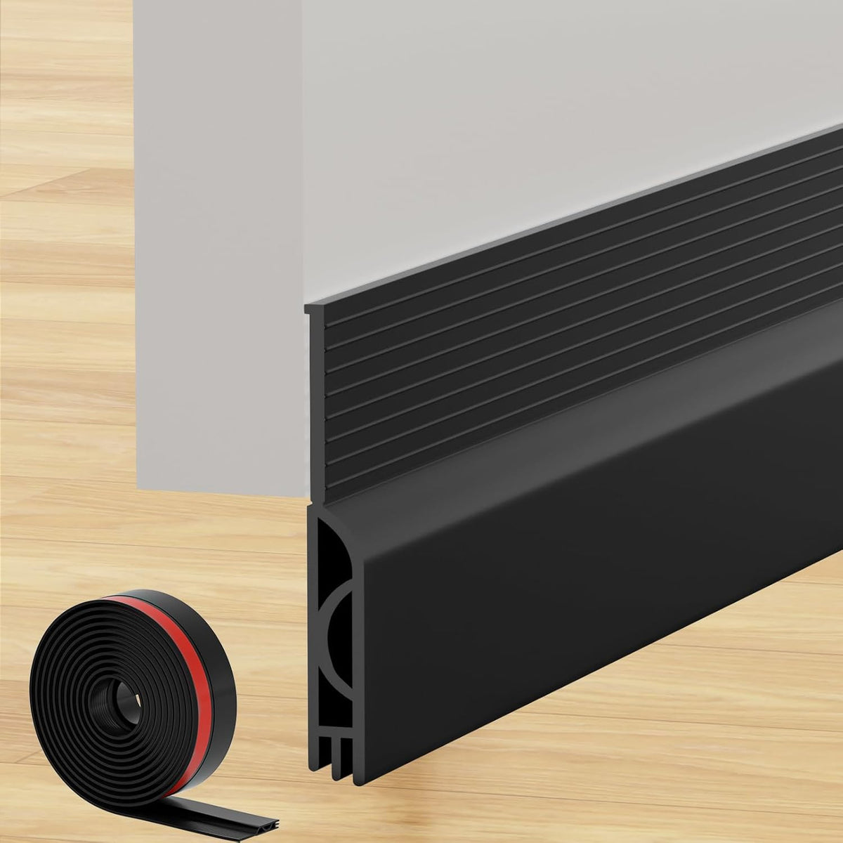 Under Door Draft Stopper, Self-Adhesive Door Sweep for Bottom of Door, Weather Stripping Doors Seal
