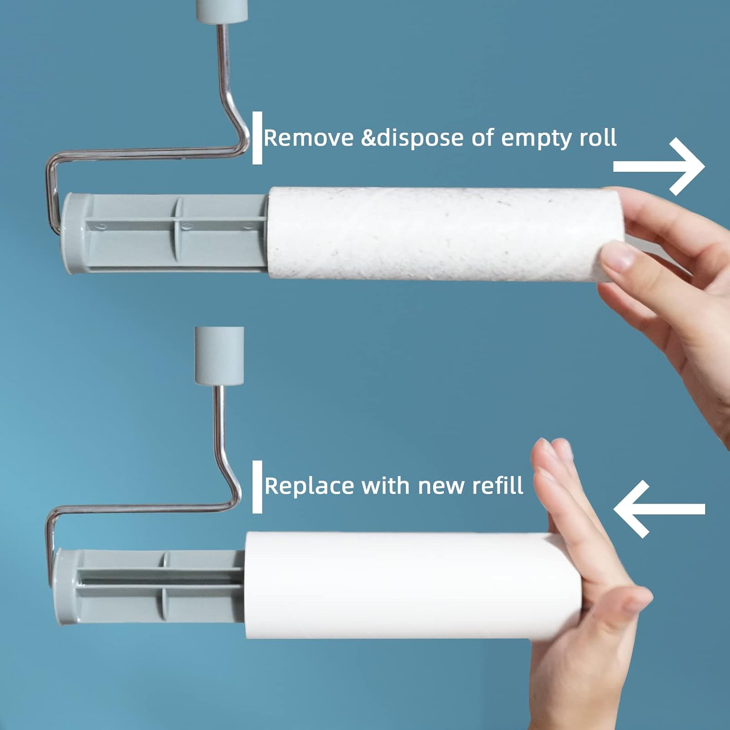 Extra Sticky Large Surface Lint Roller, 6.3'' Giant Lint Roller for Pet Hair, Lint Remover Roller