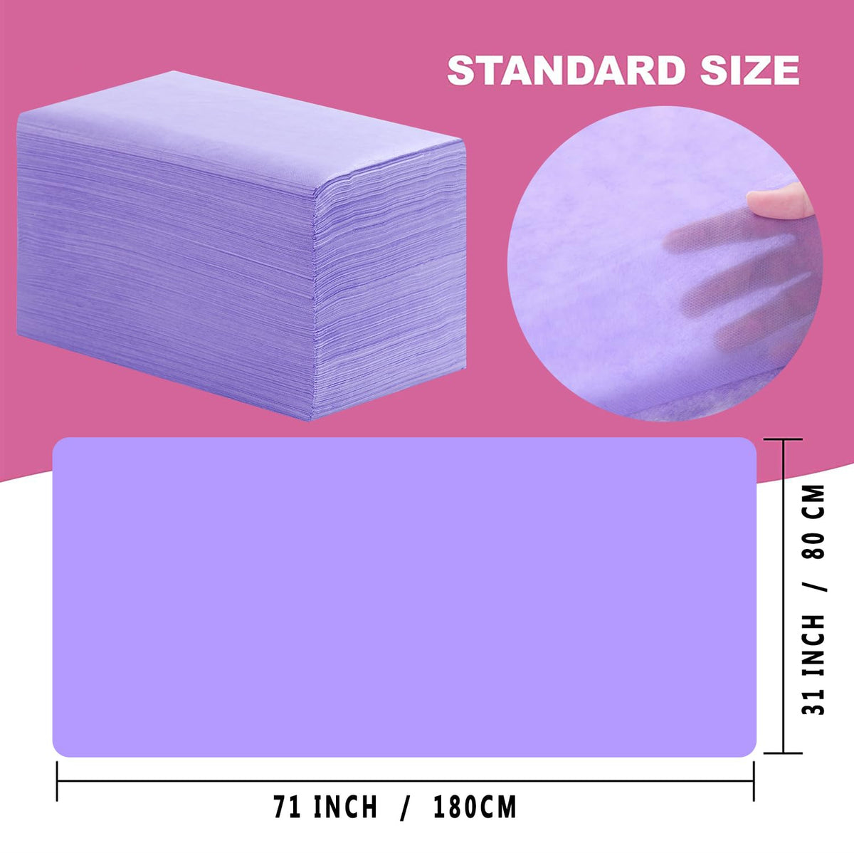 Disposable Bed Sheets 100 Pcs 31" x 71" Massage Table Sheets Non Woven Fabric SPA Bed Cover