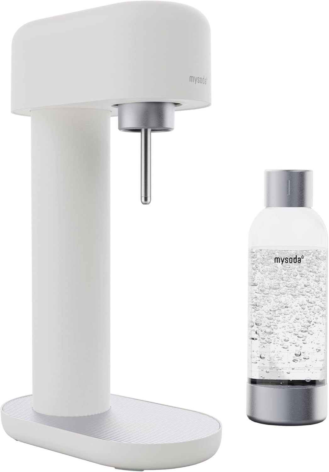 Mysoda Premium Carbonating Bottle 1L Silver - Compatible with MySoda and any brands - Quick-Lock