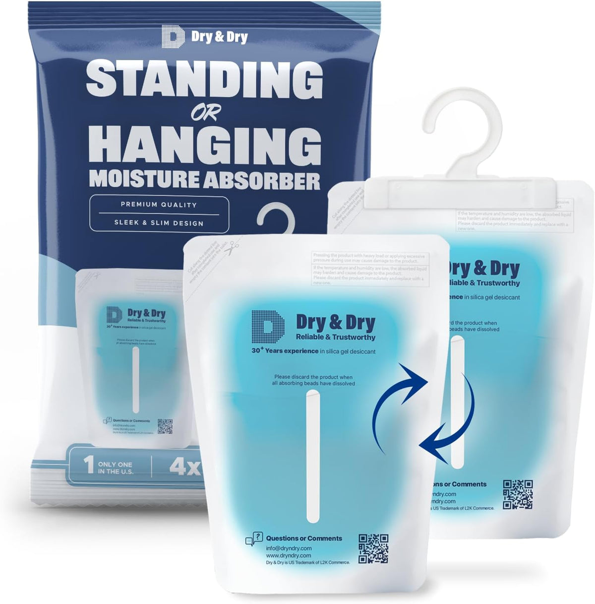 Dry & Dry 50 Packs Hybrid Moisture Absorbers & Musty Odor Eliminator Dehumidifier to Control Excess