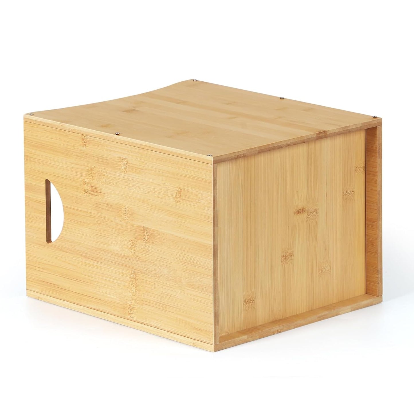 MOOACE Small Wastebaskets, 5 Gallon Trash Can with Handles, Rectangular Waste Baskets Bamboo