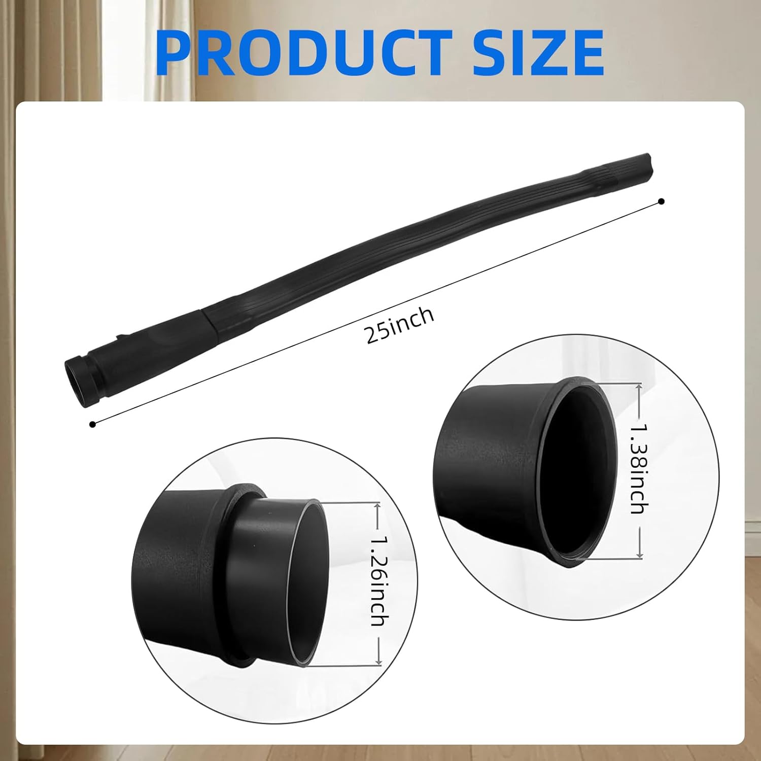 25 inch flexible vacuum hose tool accessory, suitable for all 1-1/4" or 1-3/8" inch (32mm - 35mm)