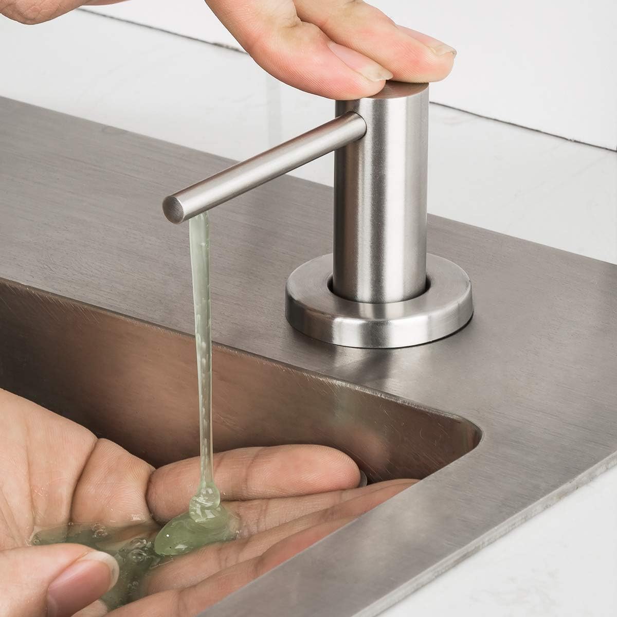 Soap Dispenser for Kitchen Sink Brushed Nickel GAPPO Stainless Steel Countertop Pump Hand Lotion
