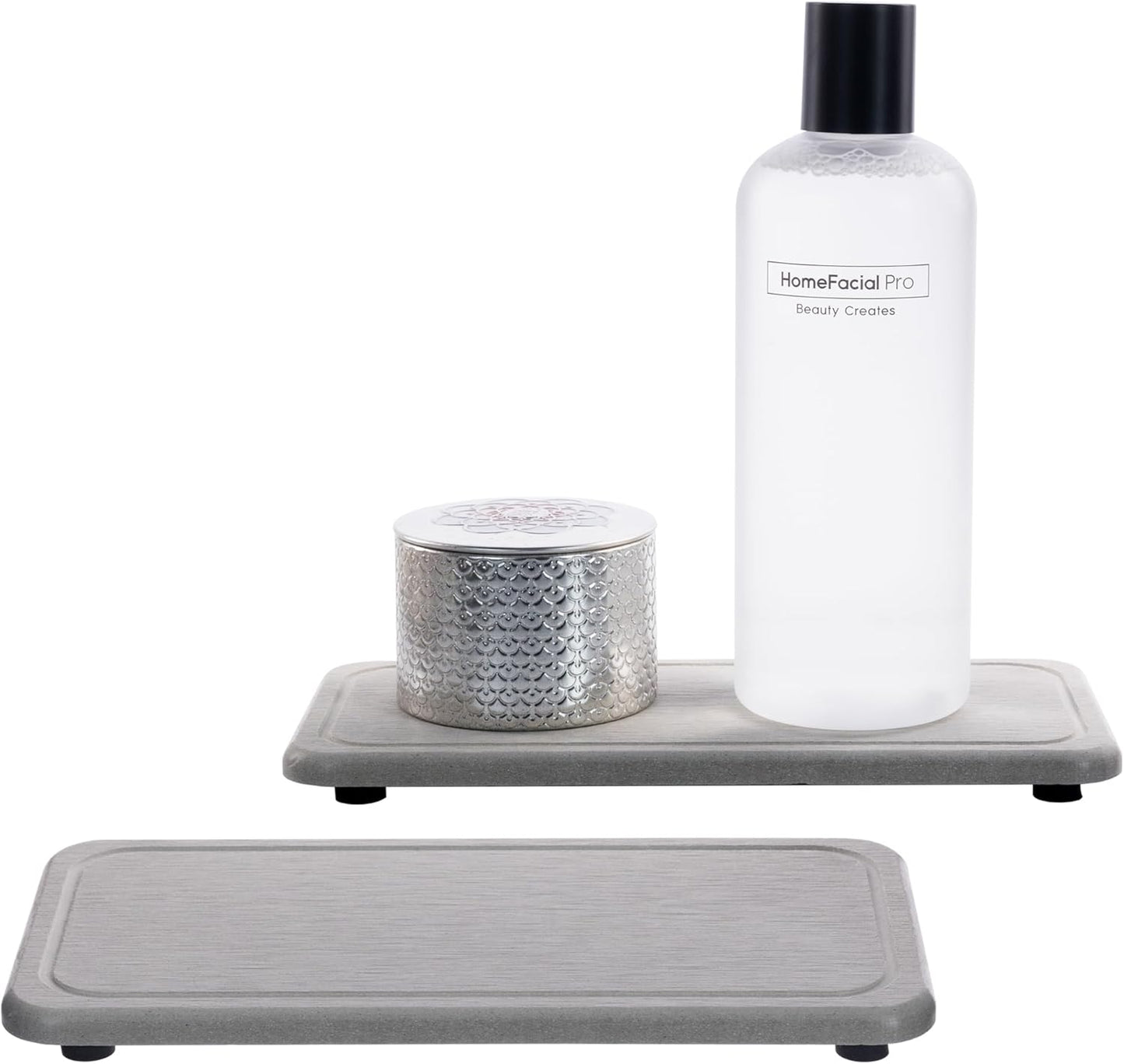 2 Pcs Water Absorbing Stone Trays, Kitchen/Bathroom Sink Soap Dish, Diatomite Tray Used for Hand