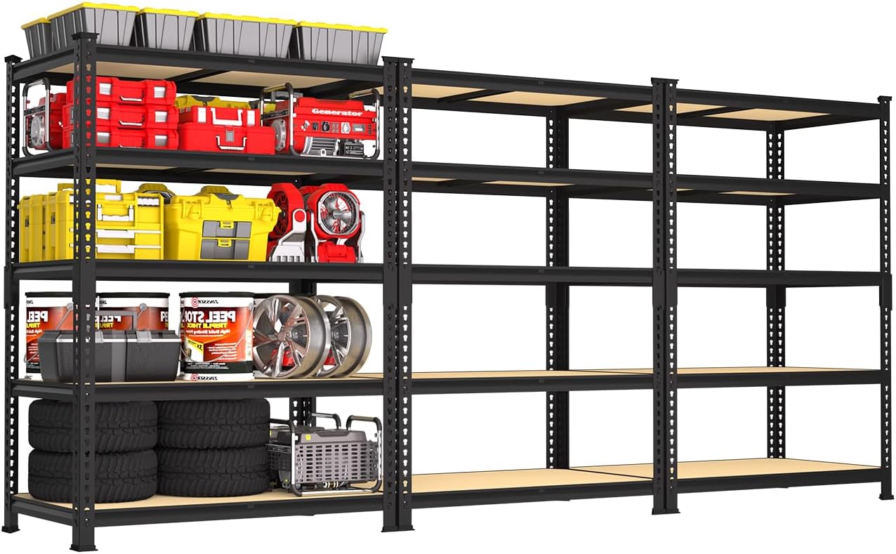 PrimeZone 36" x 16" x 72" Heavy Duty Storage Shelves - 5 Tier Adjustable Garage Storage Shelving