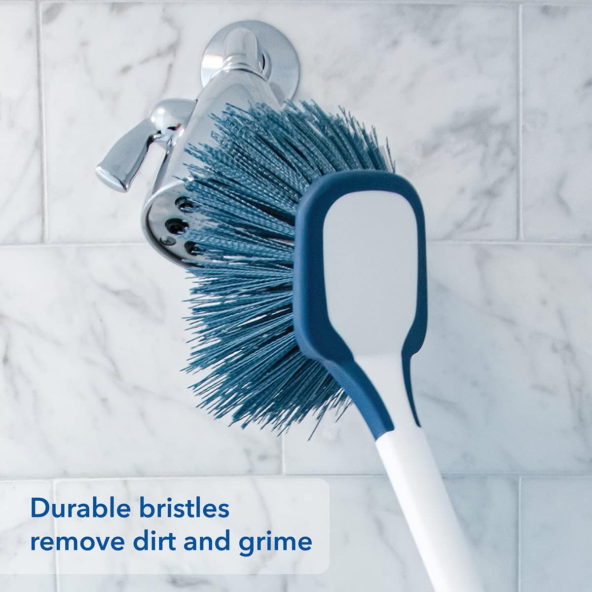Unger EZ Reach Shower Tub and Tile Scrub Brush, Crevice Bathroom Cleaning Supplies, Non-Scratch