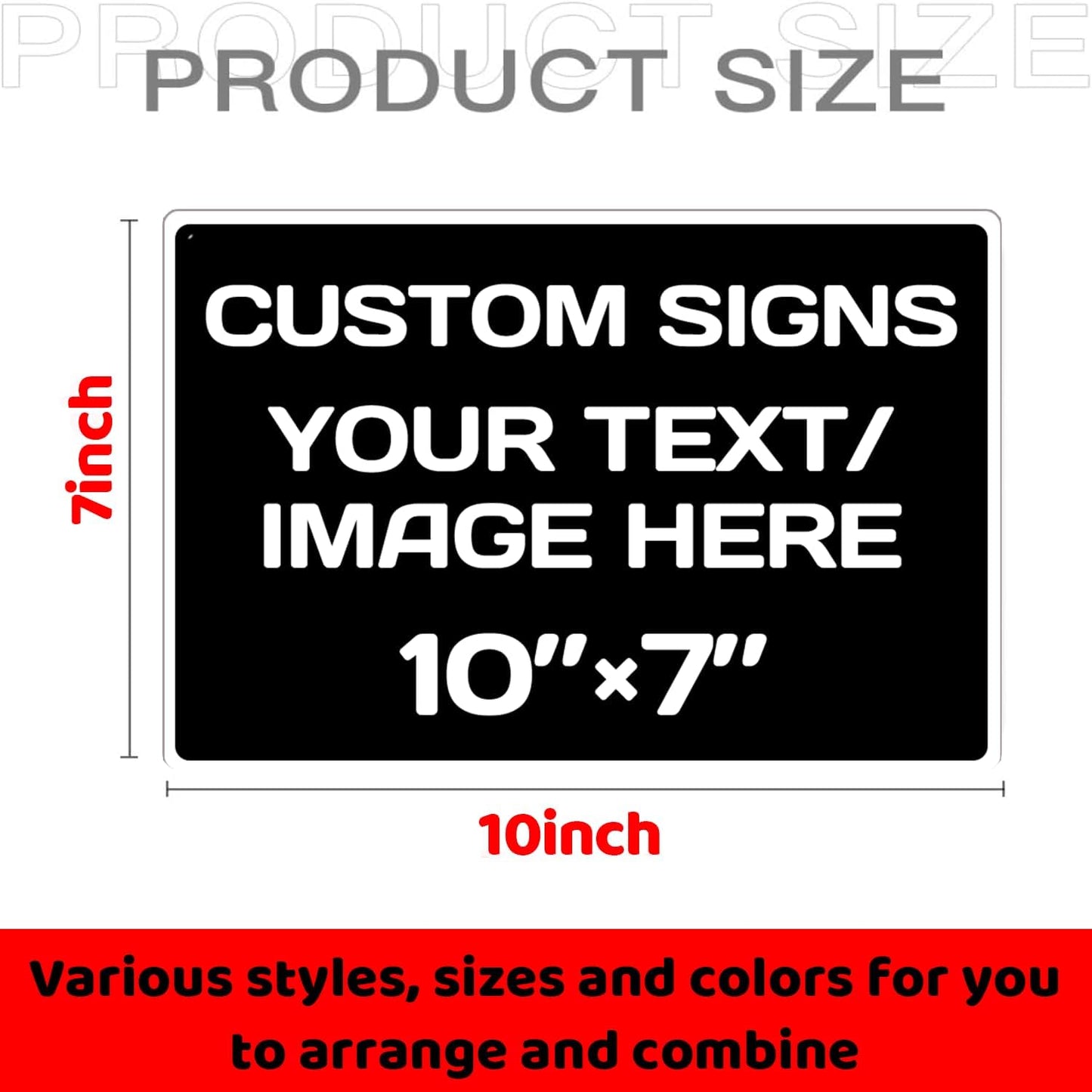 Aluminum Weatherproof Metal Signs - Custom Text & Picture, Multiple Sizes, Black & White Traffic