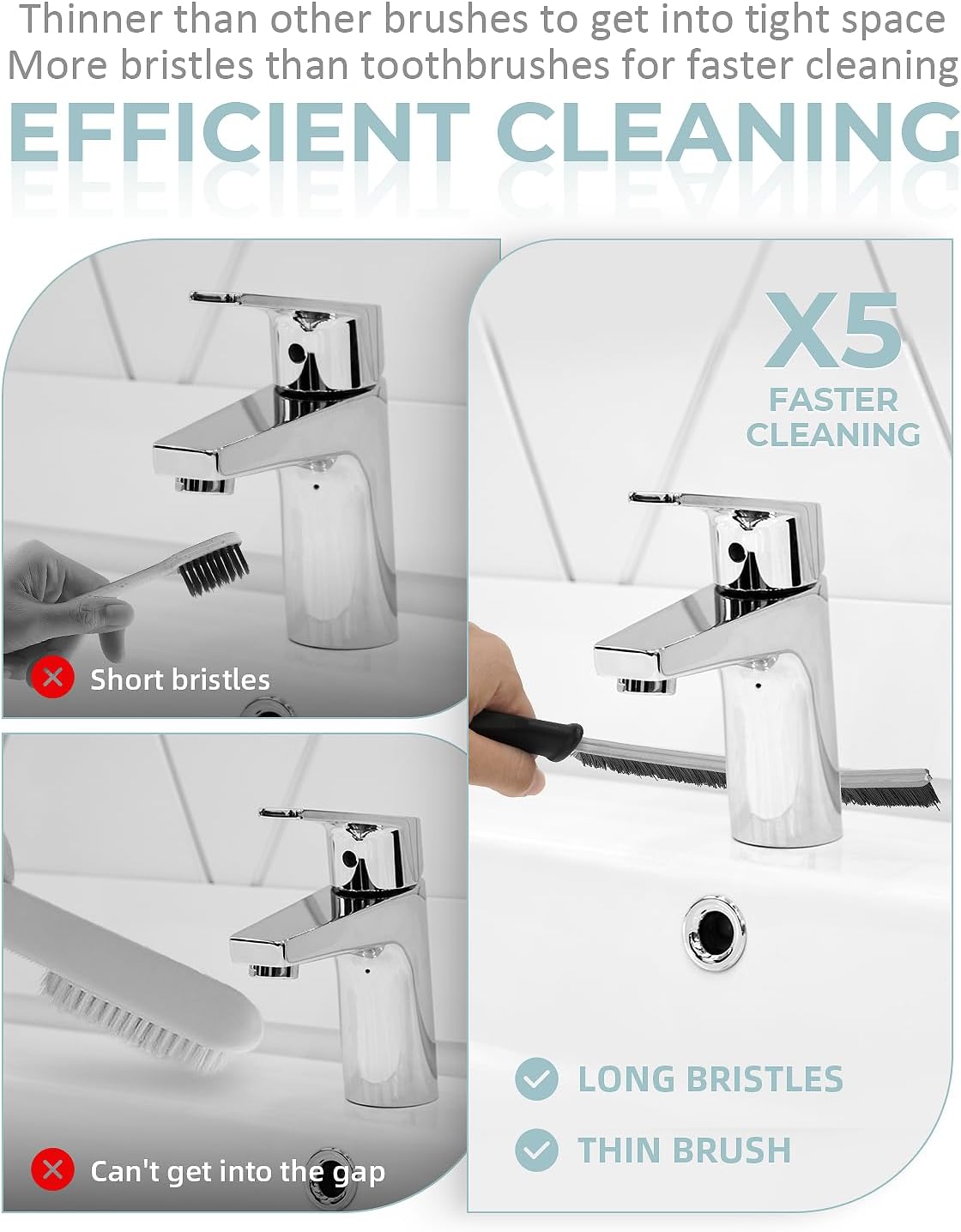 SXhyf Cleaning Brush - Hard Bristle Crevice Cleaning Brush, Multifunctional Gap Scrub Brush