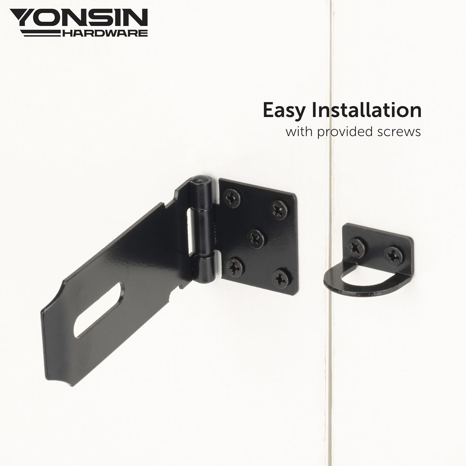 4" Door Padlock Safety Hasp Latch 2 Pcs, Door Hasp Clasp Lock Gate Shed Hasp Latch Lock for Door