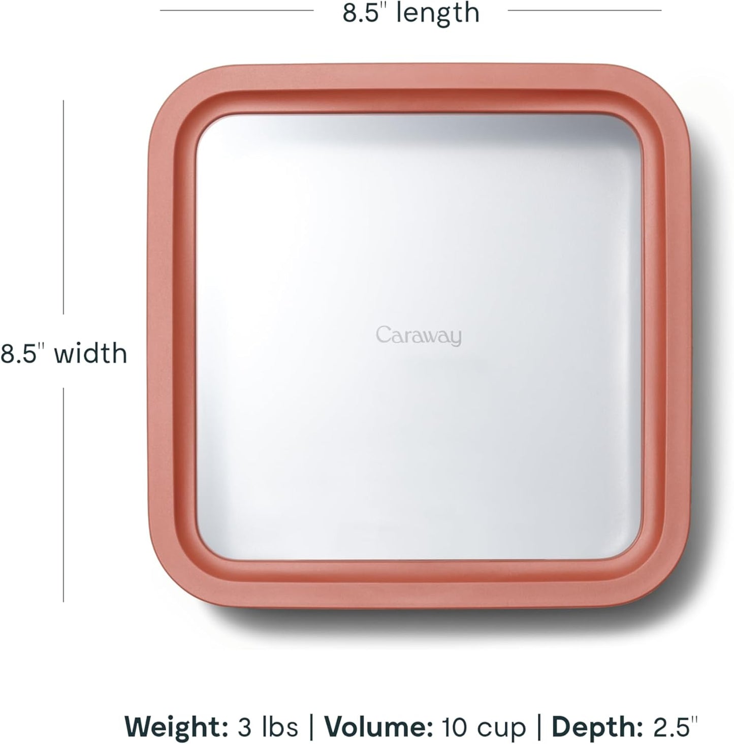 Caraway 2pc Glass Food Storage Set - 10 Cup Food Containers (2) - Ceramic Coated - Non Toxic, Non