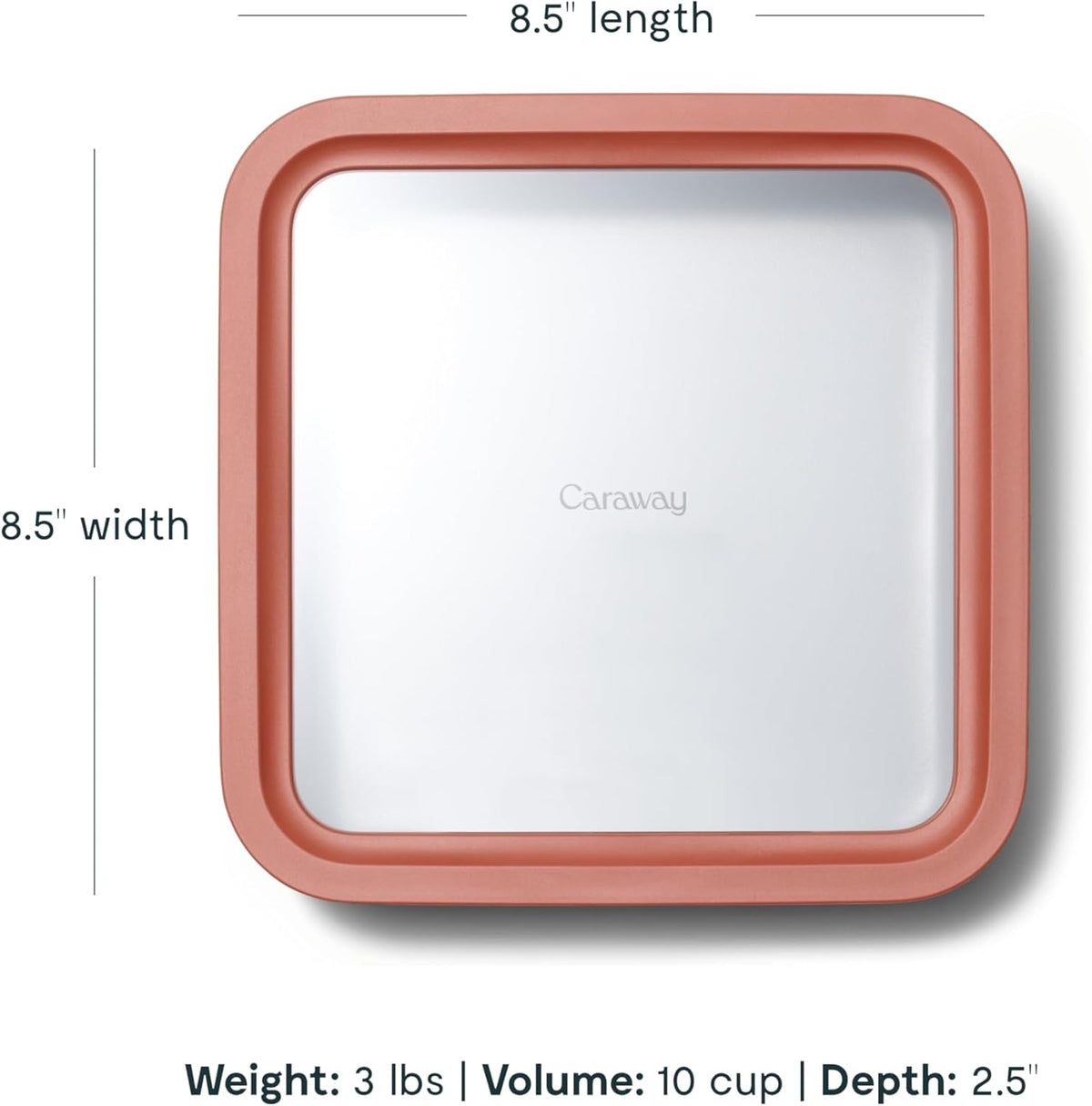 Caraway 2pc Glass Food Storage Set - 10 Cup Food Containers (2) - Ceramic Coated - Non Toxic, Non