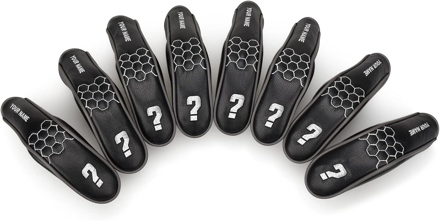 mytag 8PCS Golf Hybrid Iron Covers Set, Knit Hybrid Head Covers, Fits Cobra T Rail, Cleveland